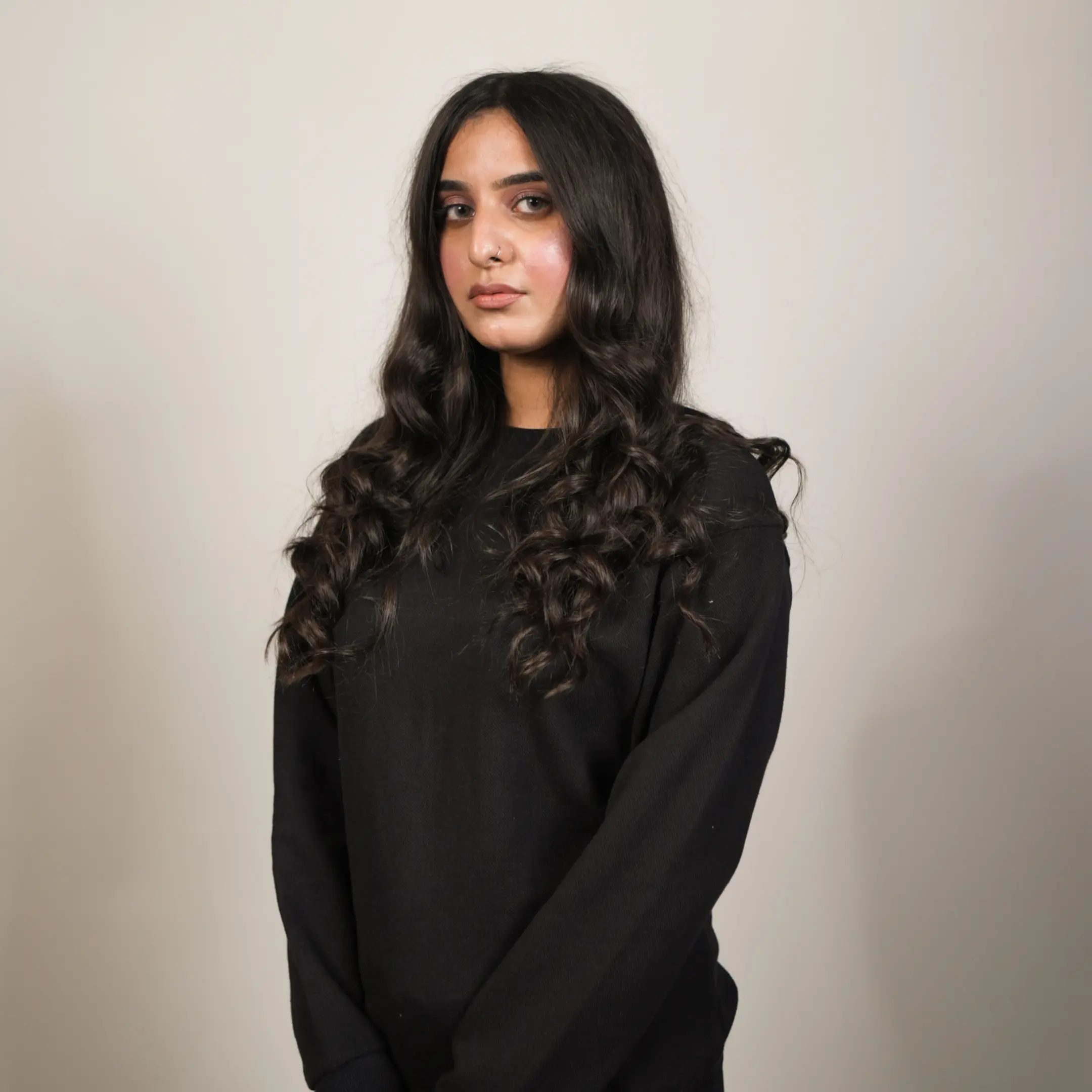 Basic Black Crew Neck Fleece Sweat Shirt